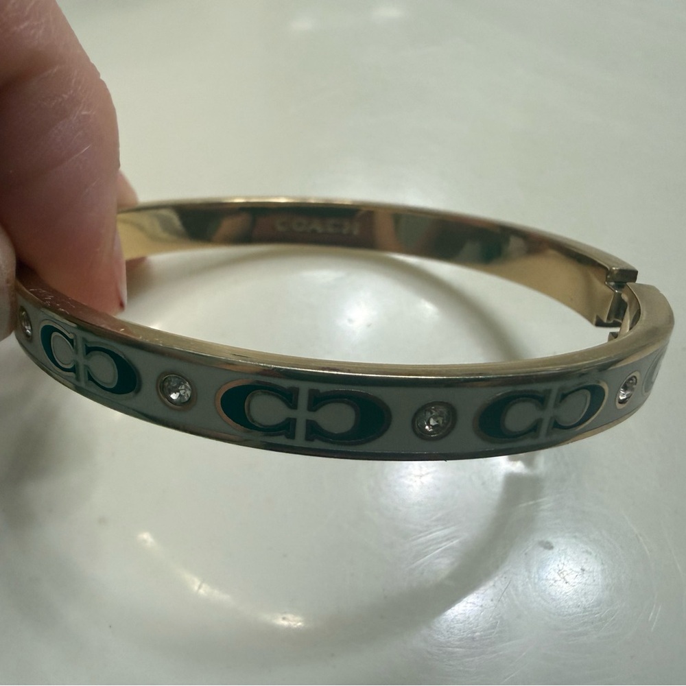 Coach Signature Gold Enamel Bangle - Picture 3 of 6